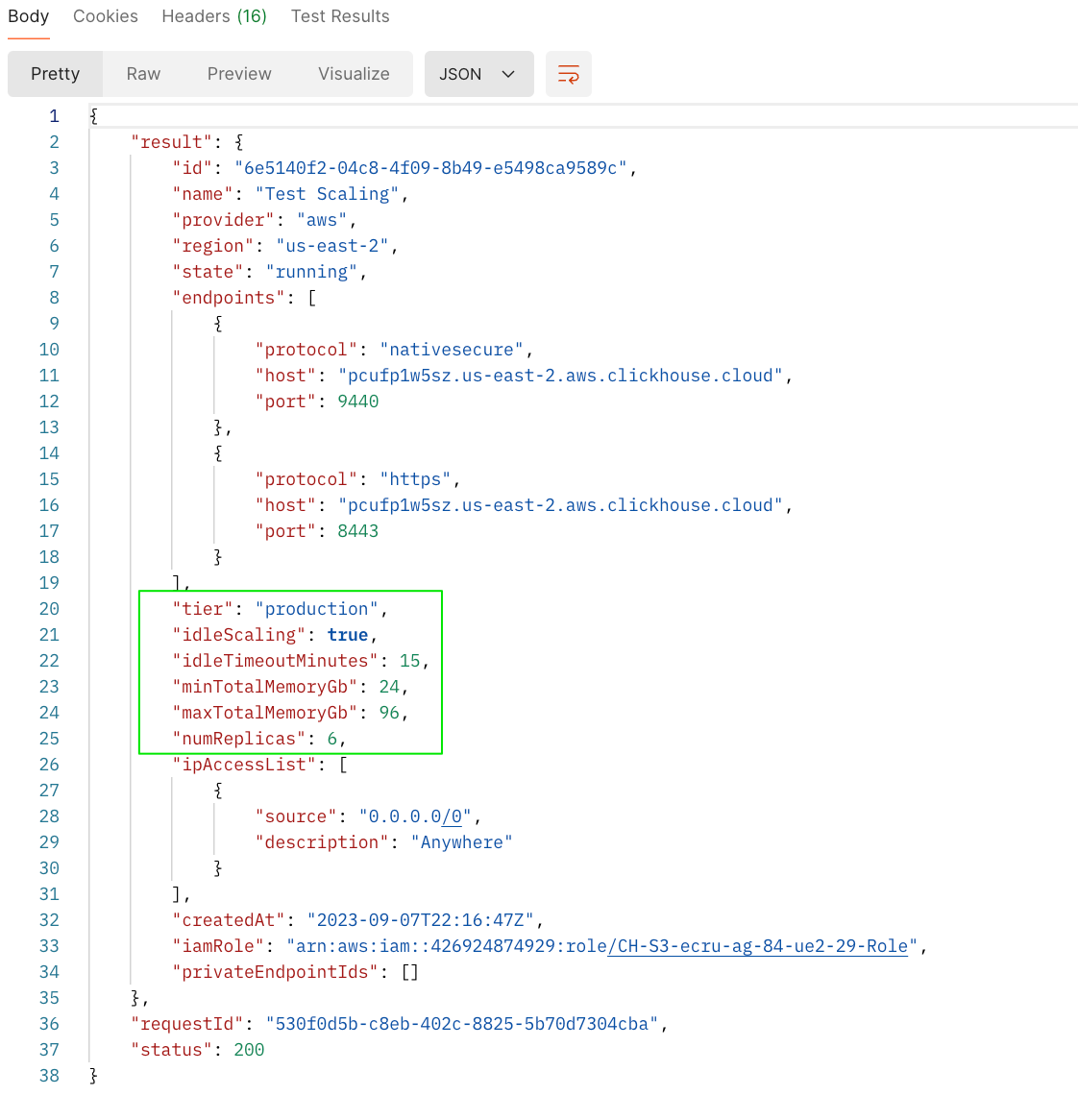 스케일링 PATCH 응답